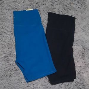 Old Navy Bundle - 2 Women's Bike Shorts, Black/Blue, Size XXL